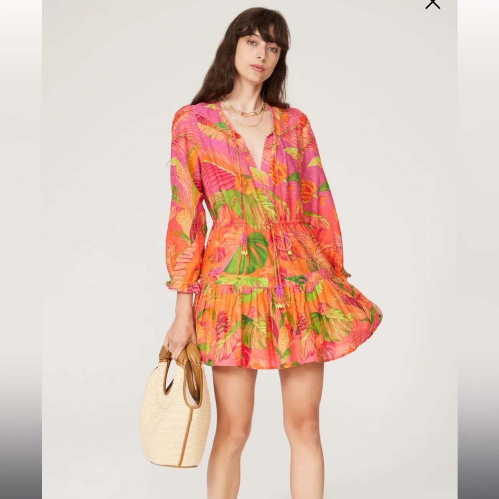 Farm Rio ombré forest mini dress